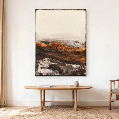 Wabi-Sabi Earth Tone Abstract Canvas Art - Textured Wall Decor Artmeto Wood wall art