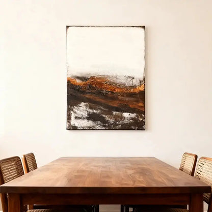 Wabi-Sabi Earth Tone Abstract Canvas Art - Textured Wall Decor Artmeto Wood wall art