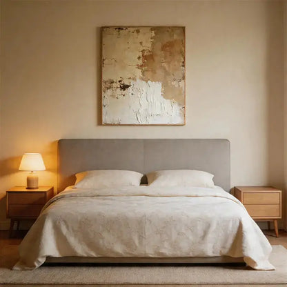Wabi-Sabi Neutral Impasto Abstract Minimalist Wall Decor Artmeto Wood wall art