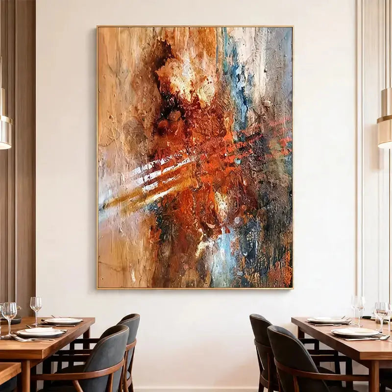 Warm Beige & Off-White Textured Abstract Canvas Art Artmeto Wood wall art