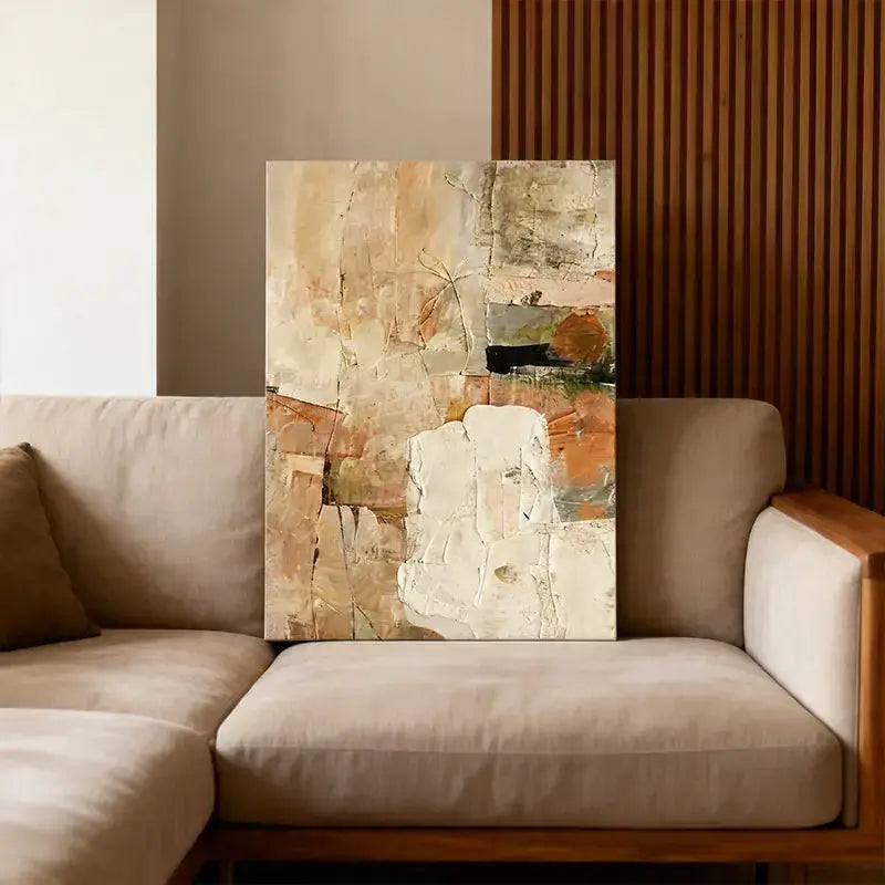 Warm Blush Canvas - Abstract Minimalist Wall Decor Artmeto Wood wall art