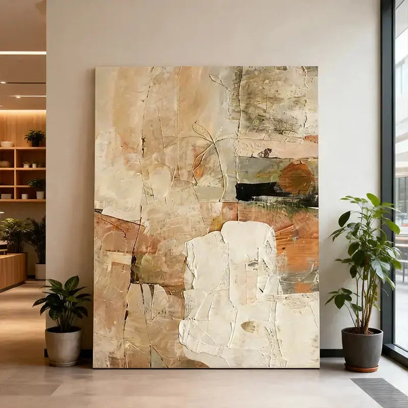 Warm Blush Canvas - Abstract Minimalist Wall Decor Artmeto Wood wall art