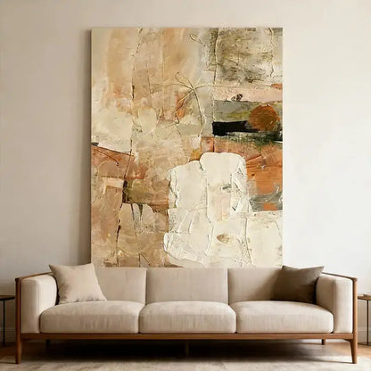Warm Blush Canvas - Abstract Minimalist Wall Decor Artmeto Wood wall art