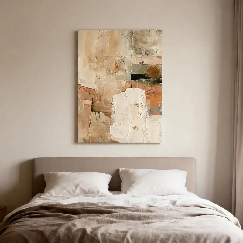 Warm Blush Canvas - Abstract Minimalist Wall Decor Artmeto Wood wall art