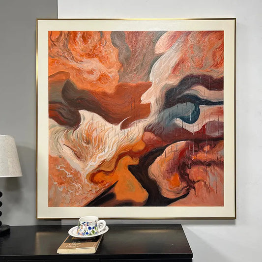 Warm Ethereal Fluid Organic Abstract Canvas Art Artmeto Wood wall art