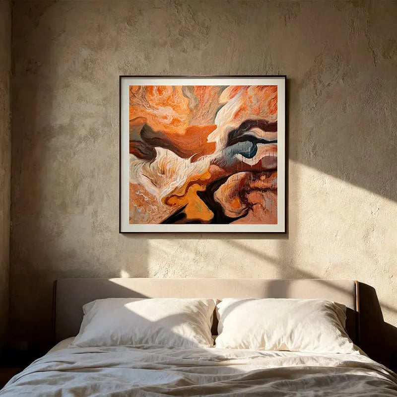 Warm Ethereal Fluid Organic Abstract Canvas Art Artmeto Wood wall art