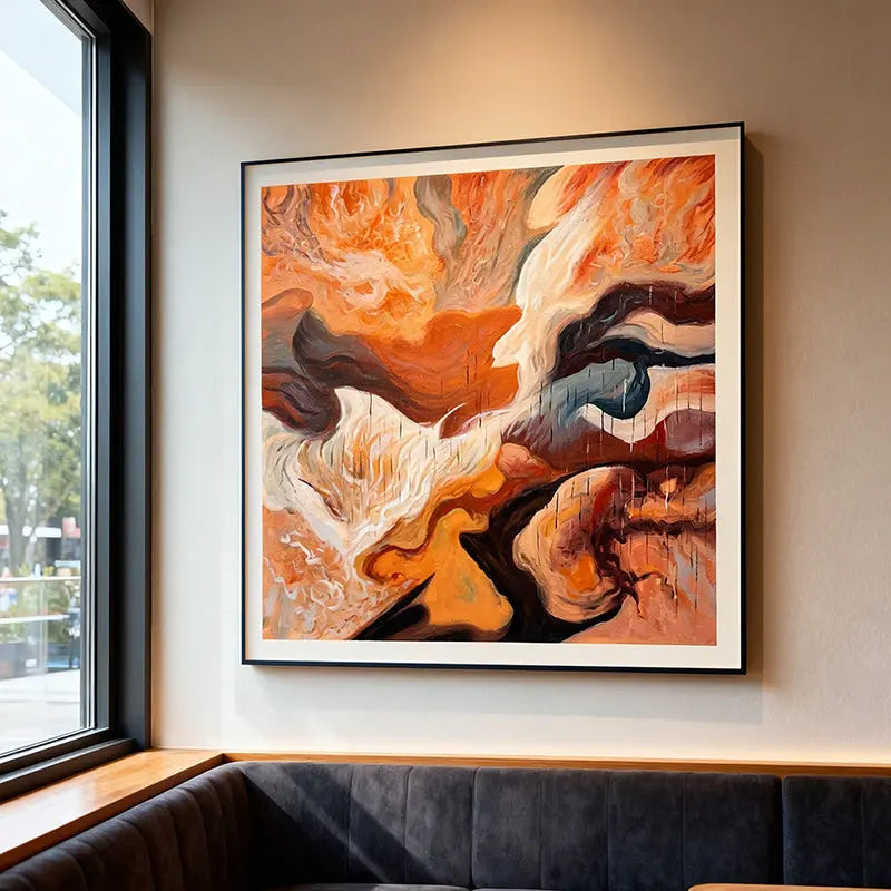 Warm Ethereal Fluid Organic Abstract Canvas Art Artmeto Wood wall art