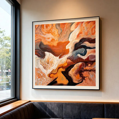 Warm Ethereal Fluid Organic Abstract Canvas Art Artmeto Wood wall art