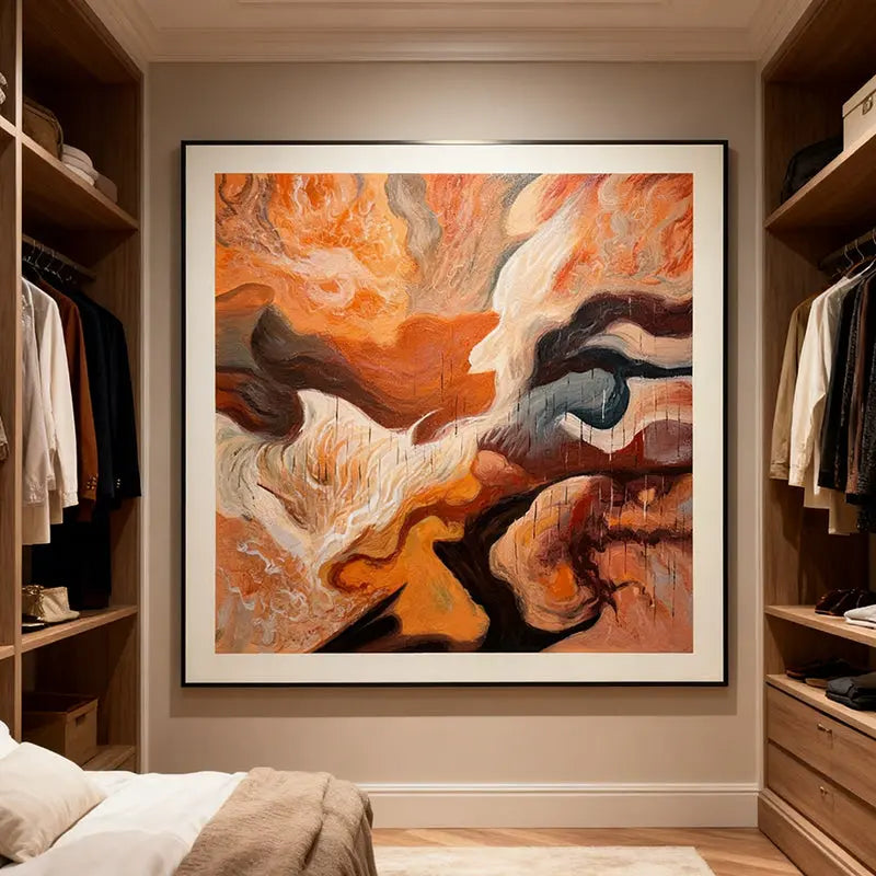 Warm Ethereal Fluid Organic Abstract Canvas Art Artmeto Wood wall art