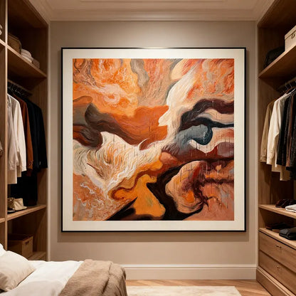 Warm Ethereal Fluid Organic Abstract Canvas Art Artmeto Wood wall art