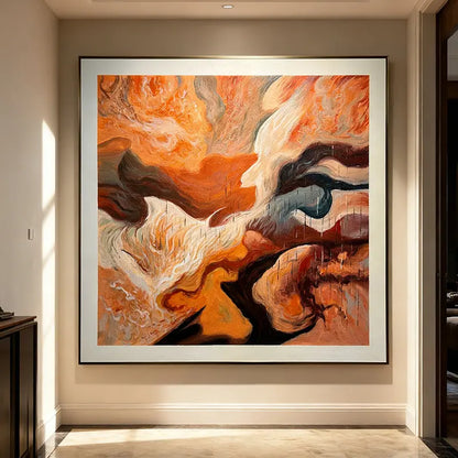 Warm Ethereal Fluid Organic Abstract Canvas Art Artmeto Wood wall art