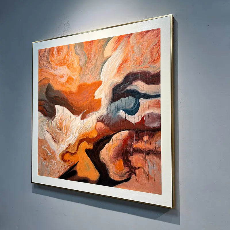 Warm Ethereal Fluid Organic Abstract Canvas Art Artmeto Wood wall art