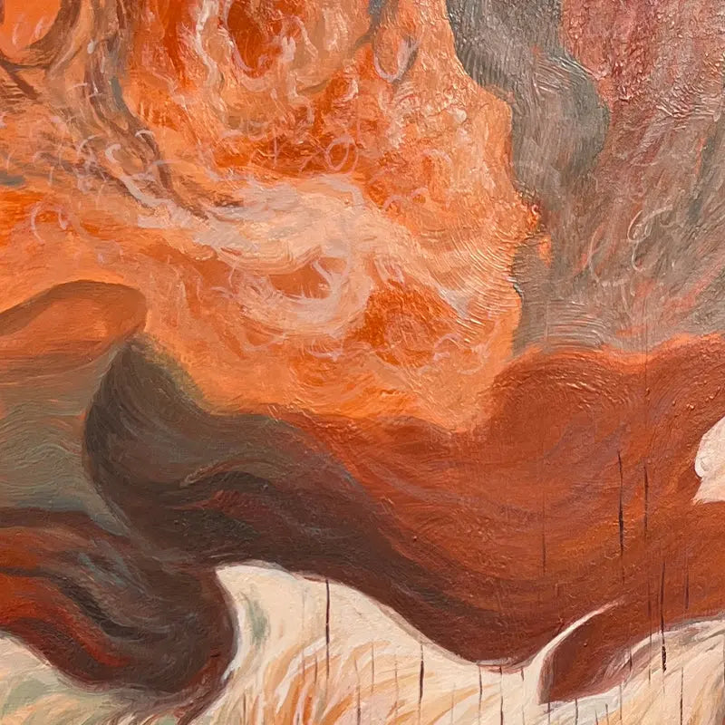 Warm Ethereal Fluid Organic Abstract Canvas Art Artmeto Wood wall art