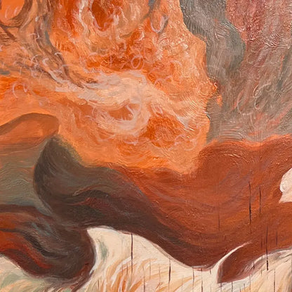 Warm Ethereal Fluid Organic Abstract Canvas Art Artmeto Wood wall art