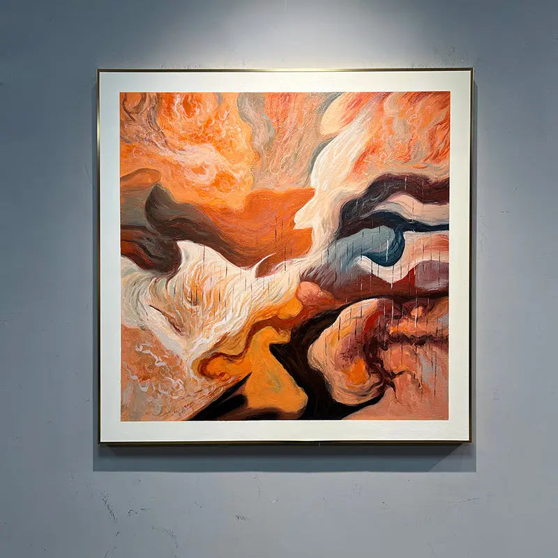 Warm Ethereal Fluid Organic Abstract Canvas Art Artmeto Wood wall art