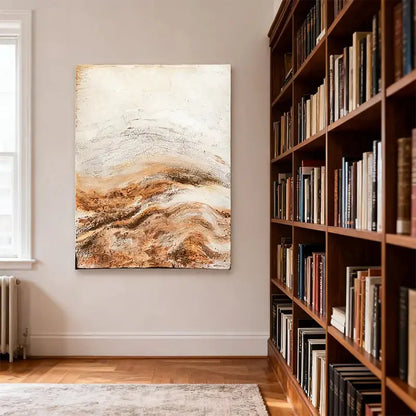 Warm Neutral Abstract Texture Canvas - Earth Tone Wall Decor - Artmeto