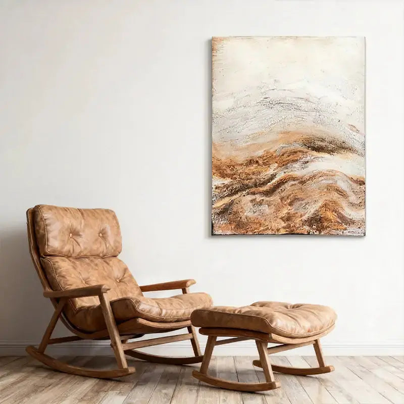 Warm Neutral Abstract Texture Canvas - Earth Tone Wall Decor - Artmeto