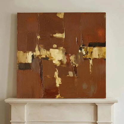 Warm Terracotta Abstract Canvas-Modern Dining Room Wall Decor-Artmeto Artmeto Wood wall art