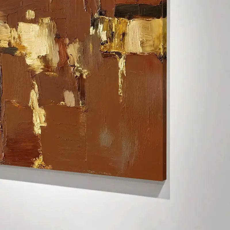 Warm Terracotta Abstract Canvas-Modern Dining Room Wall Decor-Artmeto Artmeto Wood wall art