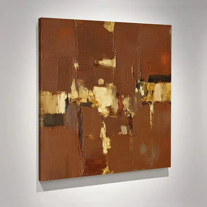 Warm Terracotta Abstract Canvas-Modern Dining Room Wall Decor-Artmeto Artmeto Wood wall art