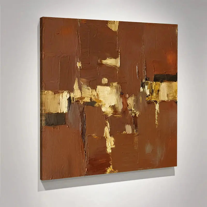 Warm Terracotta Abstract Canvas-Modern Dining Room Wall Decor-Artmeto Artmeto Wood wall art