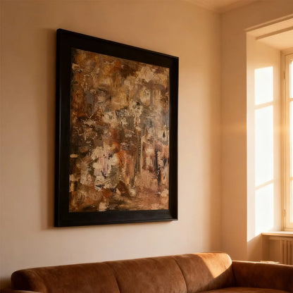 Warm Tone Abstract Painting-Textured Neutral Canvas Art-Artmeto Artmeto Wood wall art