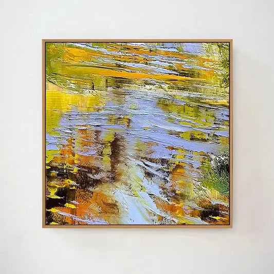 Yellow Orange Abstract Fluid Canvas Wall Art Modern Home Decor-Artmeto Artmeto Wood wall art