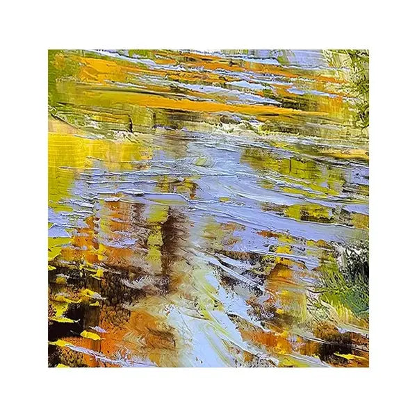 Yellow Orange Abstract Fluid Canvas Wall Art Modern Home Decor-Artmeto Artmeto Wood wall art