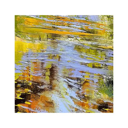 Yellow Orange Abstract Fluid Canvas Wall Art Modern Home Decor-Artmeto Artmeto Wood wall art